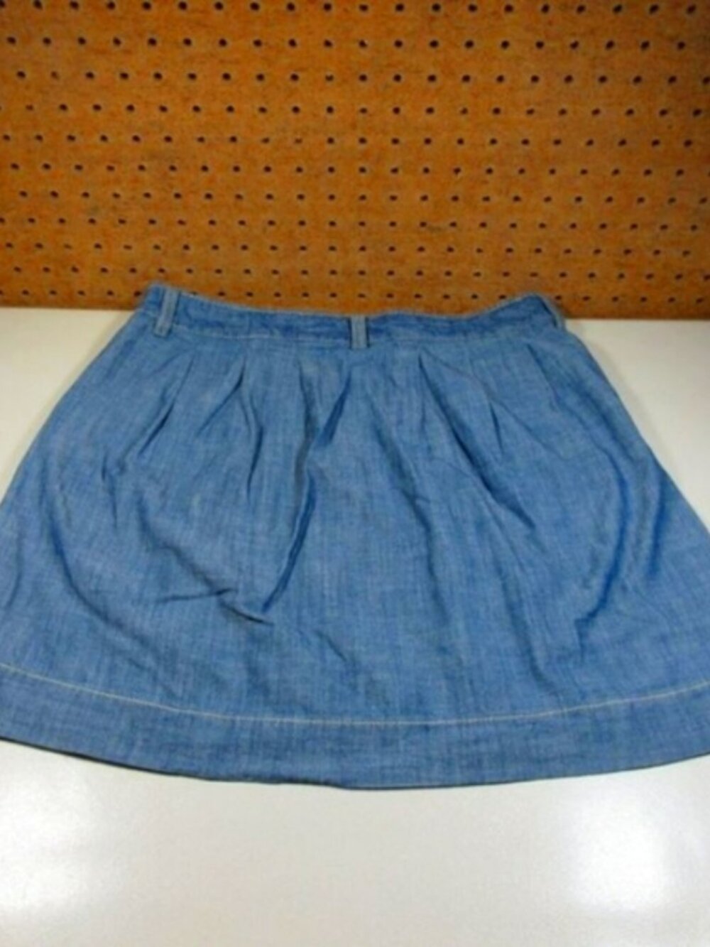 Old Navy womens blue chambray A-line skirt 4 Regular EUC - Picture 4 of 4